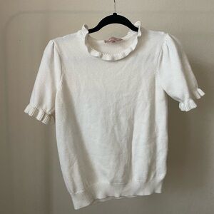 Philosophy Women's Pleated Short Sleeve Ruffle Knit Top